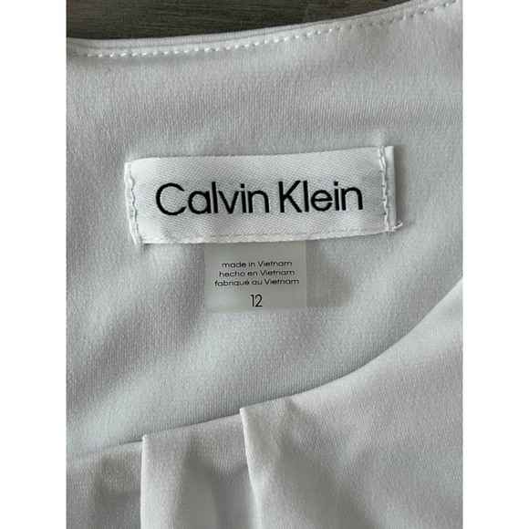 Calvin Klein White Sleeveless Blouse Women's Size 12 - Picture 2 of 2